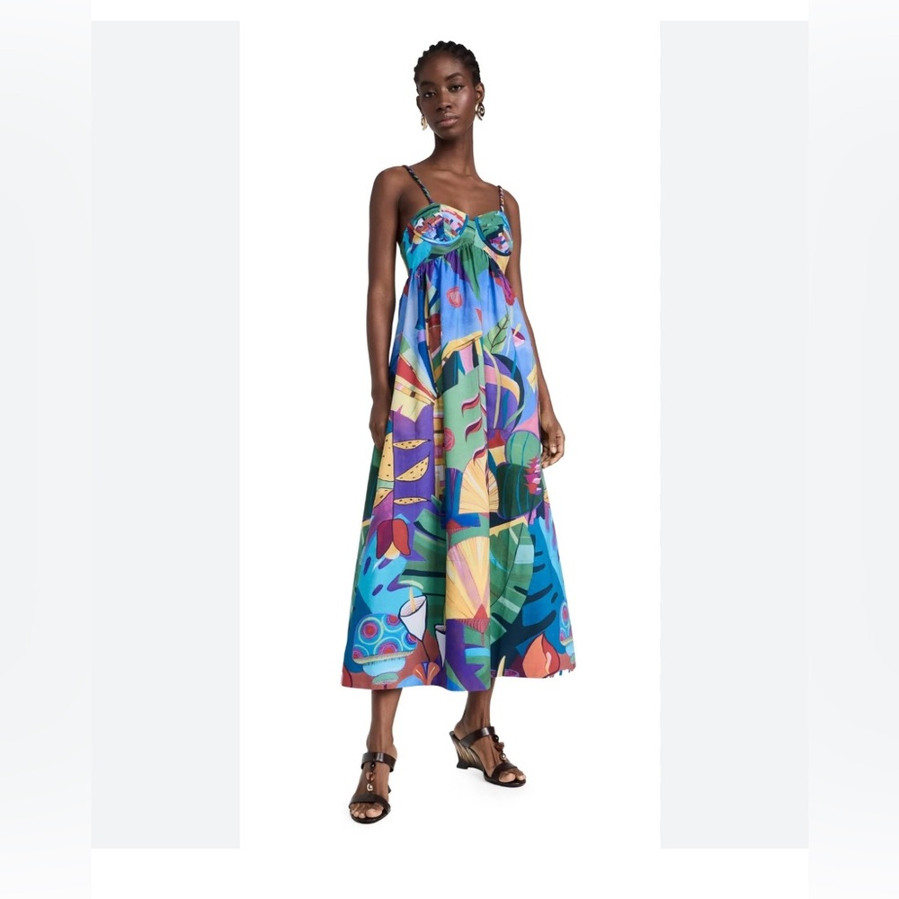 Farm Rio Tropical Scenario Sleeveless Maxi Dress